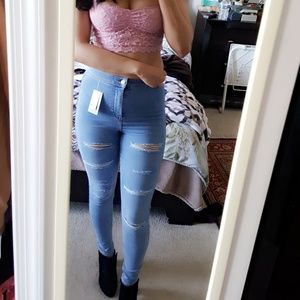 *sold* topshop distressed high waisted skinny
